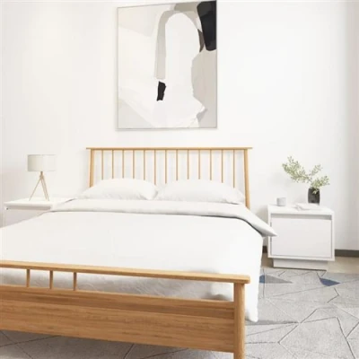 Afbeelding van Nachtkastjes 2 st 35x34x32 cm massief grenenhout wit