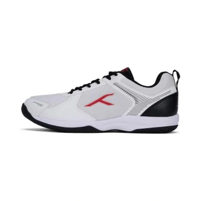 Afbeelding van HUNDRED Court Star Non Marking Professionele Badminton Schoenen voor Heren (Wit/Zwart, EU 40/UK 6/US 7) X Cushion Protection Geschikt Binnentennis/Squash/Tafeltennis/Basketbal &amp; Padel