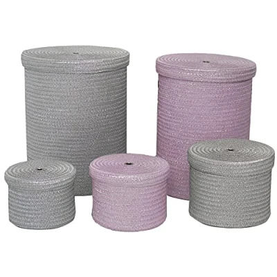 Afbeelding van Basket spelset DKD Home Decor Polypropyleen (42 x 42 50 cm) (5 pcs)