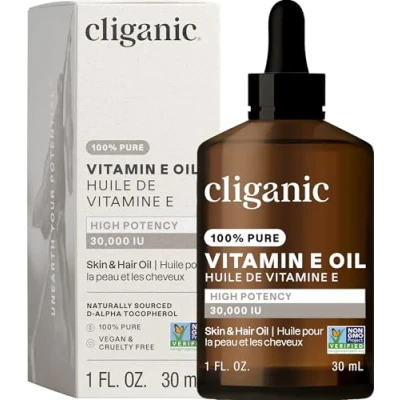 Afbeelding van Cliganic 100% Pure Vitamin E Oil for Skin, Hair &amp; Face 30ml