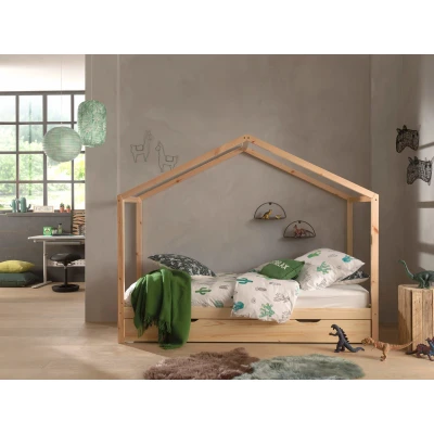 Afbeelding van KidsOnly Dallas Huisbed met Slaaplade 90x200 cm Naturel
