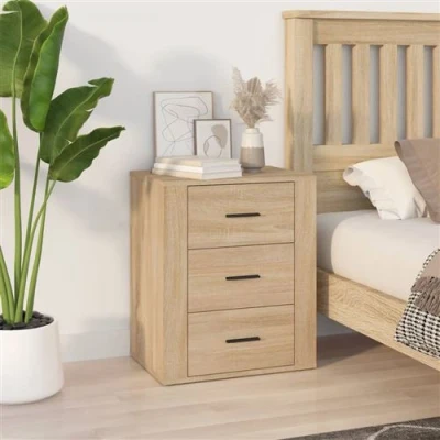 Afbeelding van vidaXL Nachtkastje 50x36x60 cm bewerkt hout sonoma eikenkleurig