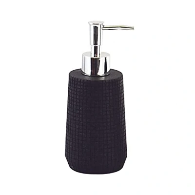 Afbeelding van MSV Zeeppompje/dispenser Squares kunststeen zwart 7 x 18 cm 275 ml
