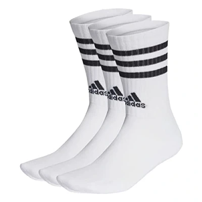 Image de adidas Mixte 3 Stripes Cushioned Crew Socks Pairs, White/Black, 8.5 10