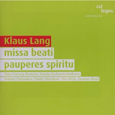 Afbeelding van Peter Gewig Romirer, Natalia Pschenitschnikova, Roland Dahinden Lang: Missa Beati Pauperes Spiritu (CD)