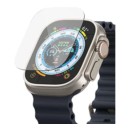 Afbeelding van Ringke Gehard glas, compatibel met Apple Watch Ultra 2/1, 49 mm [gehard glas] [4 stuks] displaybeschermfolie exacte grootte transparant krasbestendig 9H hardheid