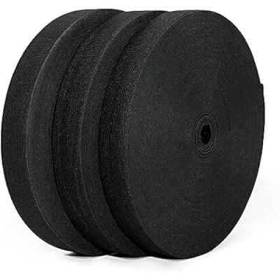 Afbeelding van 25 meter elastische naaiband, brede band, platte stof, naaibanden voor doe het zelf naaien (zwart, m x 20 mm)