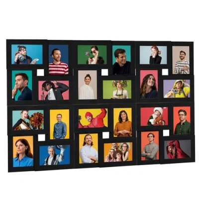 Afbeelding van Fotolijst voor 24x(13x18 cm) foto MDF zwart
