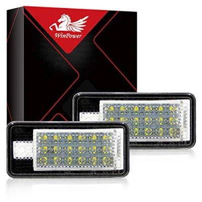 Afbeelding van WinPower Led kentekenplaatverlichting, lamp, etui 6000 K, Xenon, wit, geen fout, lamp 18 SMD upgrade van de lichten, 2 stuks (oude versie)