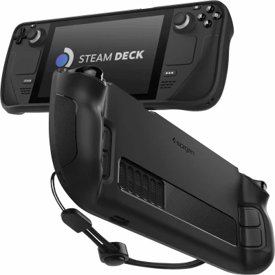 Afbeelding van Spigen Steam Deck hoes Schokabsorberende Rugged TPU Zwart