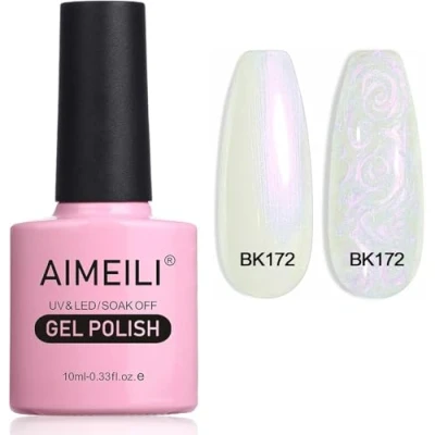 Afbeelding van AIMEILI nagellak, semi permanent, glanzend, parelgel, parelmoer, met glitter, gel, UV, LED, soak off, 172, 10 ml, nagellak