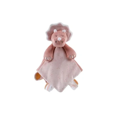 Image de Noukie’s Doudou Naissance Popsie la Tricératops Veloudoux Tout Doux Cadeau Bébé Rose 1 Unité