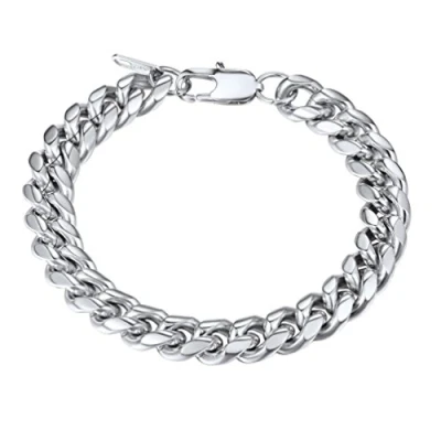 Afbeelding van Prosteel Pantserarmband voor heren, Roestvrij staal, met zware schakels, lengte 19 of 21 cm, dikte naar keuze 6, 10 14 mm, centimeters, zonder steen