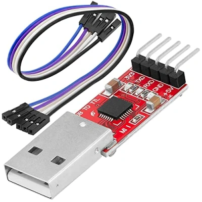 Afbeelding van AZDelivery 5 x CP2102 USB naar TTL Converter HW 598 voor 3.3V en 5V met Jumper Kabel compatibel Arduino Inclusief E Book!