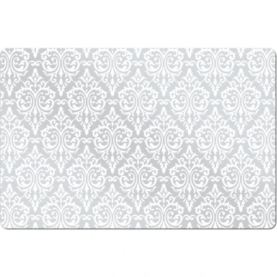 Afbeelding van Set van 1x stuks rechthoekige placemats met witte barok print 43,5 x 28,5 cm Vintage tafel onderleggers