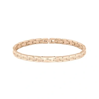 Image de Lacoste Metropole Collection 2040467 Bracelet à maillons pour femme en œillet doré avec petit piqué gravé, taille unique, Acier inoxydable, Pas une pierre précieuse, talla única,