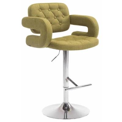 Afbeelding van Barkruk Moelv Stof Chrome frame Groen