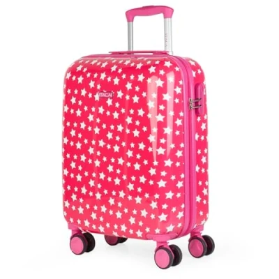Afbeelding van ITACA Toilettas voor dames en kinderen van polycarbonaat. Reistas harde kwaliteit met handvat aan de bovenkant verstelbare schouderriem. Stijlvol merk, Fuchsia