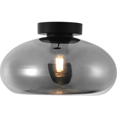 Afbeelding van Artdelight Plafondlamp Paradise Zwart &amp; Smoke Glas 28cm