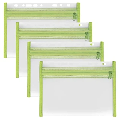 Afbeelding van VELOFLEX A435004 Documentenhoes met ritssluiting, 4 stuks, DIN A5, ordnerbaar, groen, VELOBAG XXS, ritsvak