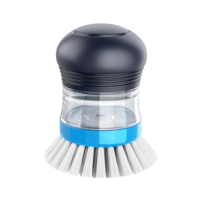 Afbeelding van MR.SIGA afwasborstel met vloeistofdispenser, wasmiddeltank, keukenborstel, reiniging, pan, gootsteen