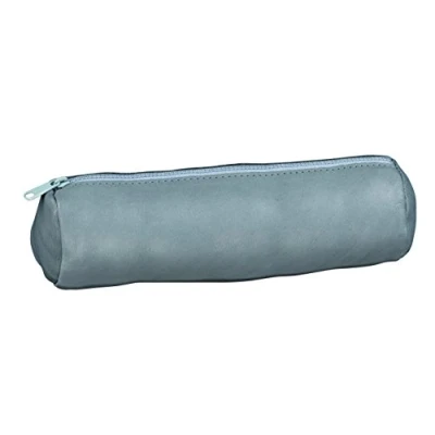 Afbeelding van Elba Oxford Pennenetui, rond, 22 x 6 cm, met ritssluiting, leer, grijs