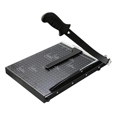 Afbeelding van Meditool Papieren Guillotine A3 B4 A4, papiersnijder, 32,5 x 25 3 cm, back upbeveiliging, metalen basis, zwart (A4)