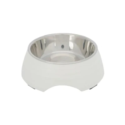 Afbeelding van Trixie voerbak hond melamine / rvs wit 400 ml 17 cm