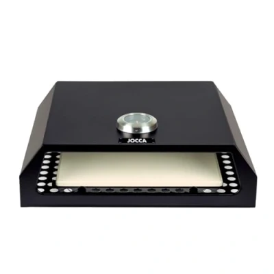 Afbeelding van Jocca Pizzaoven voor barbecue, frame van roestvrij staal, geïntegreerde thermometer, afneembare pizzasteen, compatibel met gas en kolen