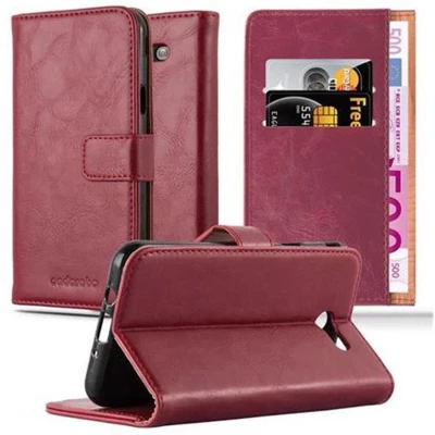 Afbeelding van Cadorabo Hoesje geschikt voor Samsung Galaxy J7 2017 US Version in WIJN ROOD Beschermhoes met magnetische sluiting, standfunctie en kaartvakje Book Case Cover Etui