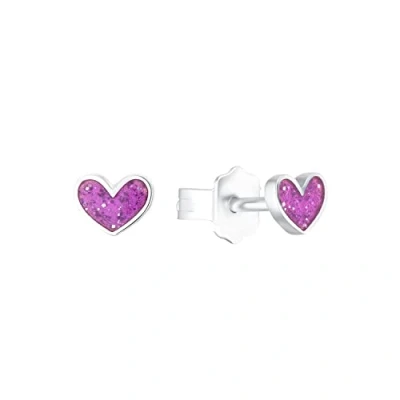 Afbeelding van Prinzessin Lillifee Herzen Glitzer Oorbellen voor kinderen, Maat: One Size, Lila