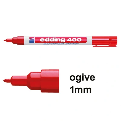 Image de edding marqueur permanent 400, pointe ogive, rouge
