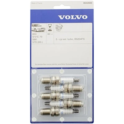 Afbeelding van Volvo originele bougie set (5 stuks) nr.: 8642660 u.a. voor 850, S60, S70 V70 ( 2000), S80 (2006), (P26)