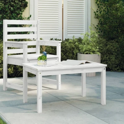 Afbeelding van Tuintafel 82,5x50,5x45 cm massief grenenhout wit