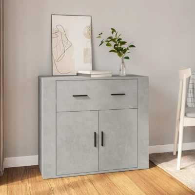 Afbeelding van Dressoir 80x33x70 cm bewerkt hout betongrijs