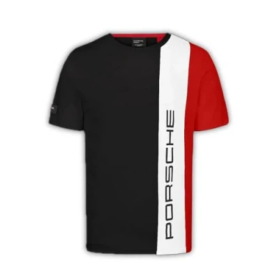 Afbeelding van Porsche Motorsport Gestreept T shirt voor heren, zwart.