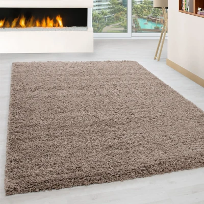 Afbeelding van Basic Shaggy vloerkleed Beige Hoogpolig 200x290 cm