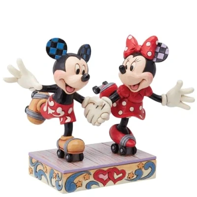 Afbeelding van Disney Traditions Mickey and Minnie Mouse Rollar Skating Figurine 14 cm