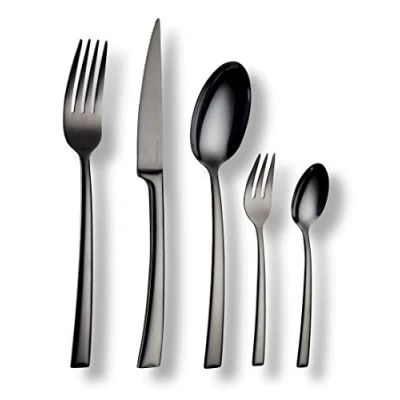 Afbeelding van ECHTWERK tafelbestekset “Avelino Shiny Black Edition zwart / grijs hoogglans