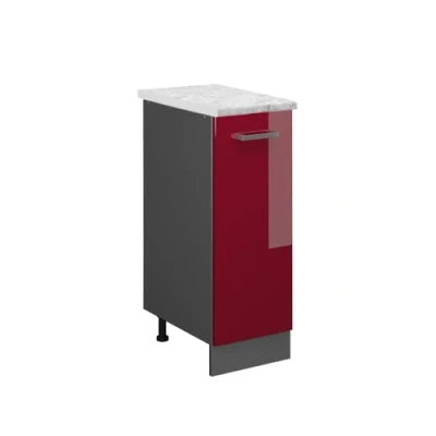 Afbeelding van Vicco Apotheekkast R Line, Bordeauxrode hoogglans/Antraciet, 30 cm WB Marmer