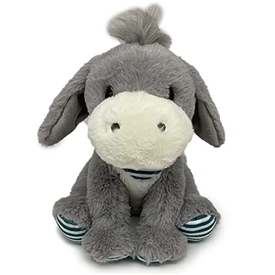 Afbeelding van Warmteknuffel ezel warmie 30x22 cm magnetronknuffel opwarmknuffel grijs / wit