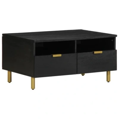Afbeelding van vidaXL Salontafel 80x54x40 cm bewerkt hout zwart