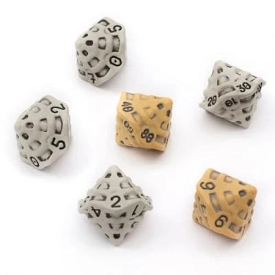 Afbeelding van DND Set van 4 polyhedrale D10 en 2% veelvlakkige botdobbelstenen cool uniek cadeau voor kerkers draken, Warhammer, D&amp;D, Pathfinder, D accessoires (gemengd)