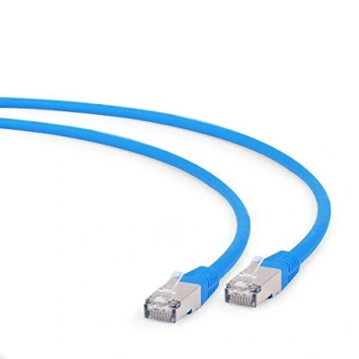 Image de Cablexpert Cordon de raccordement RJ 45 (M) pour 25 cm SFTP CAT 6a moulé, sans halogène bleu