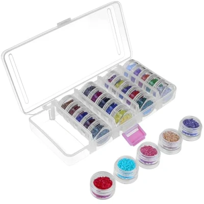 Afbeelding van Kurtzy Doorzichtig Plastic Kralen Opslag Organizer Doos met Verwijderbare Compartiment Containers &amp; Deksels 5 Stapels Potten Diamond Dot Painting Kralen, Sieraden, DIY Nail Art, Oorbellen