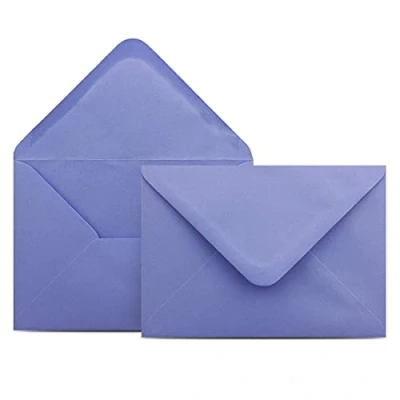 Afbeelding van Colours 4 you Enveloppen, 50 stuks, formaat C6, paars, 11,4 x 16,2 cm, enveloppen met puntige klep, 100 g/m², zonder venster