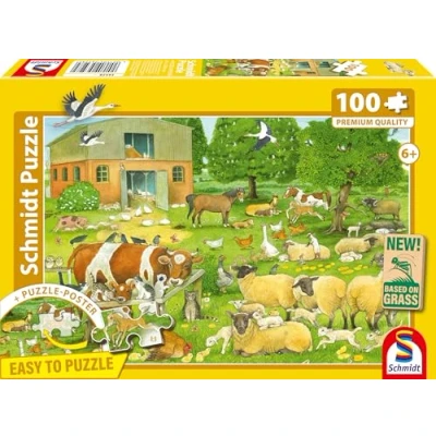 Afbeelding van Schmidt Spiele Tierkinder auf dem Bauernhof 100 Teile (100 onderdelen)
