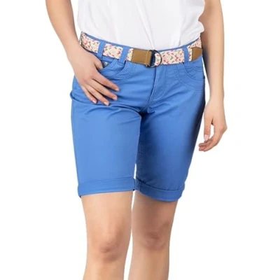 Afbeelding van DENIMFY Dames Short DFPia regular/straight Blauw XXL Volwassenen Bermuda met riem
