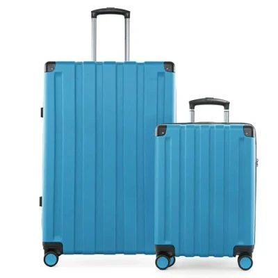 Afbeelding van HAUPTSTADTKOFFER Q Damm Hartschalenkoffer trolley, TSA, 4 rollen, cyaan blauw., Kofferset