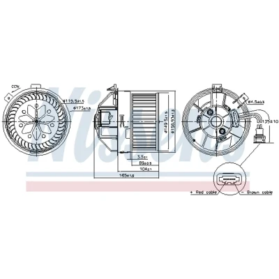 Afbeelding van NISSENS 87704 Interieurventilator Zonder ingebouwde regelaar ALFA ROMEO: Giulietta Hatchback